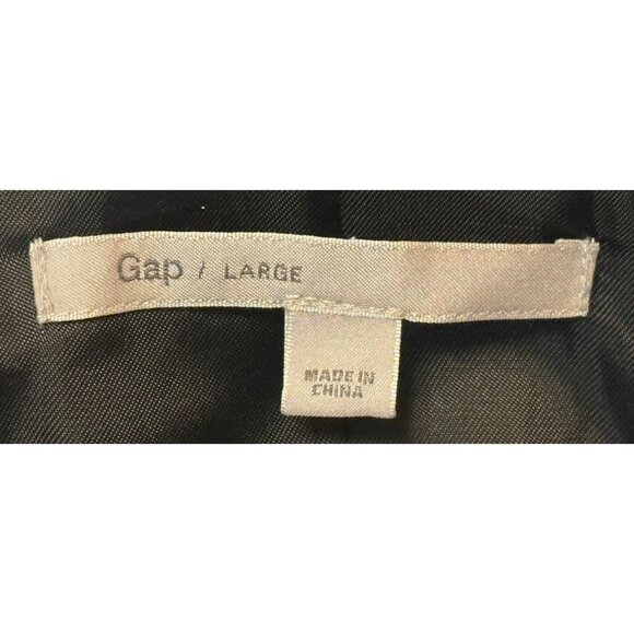 Women's GAP Black White Coat w/Zip Pockets Polyester Wool Blend Size L (READ) - Picture 11 of 16